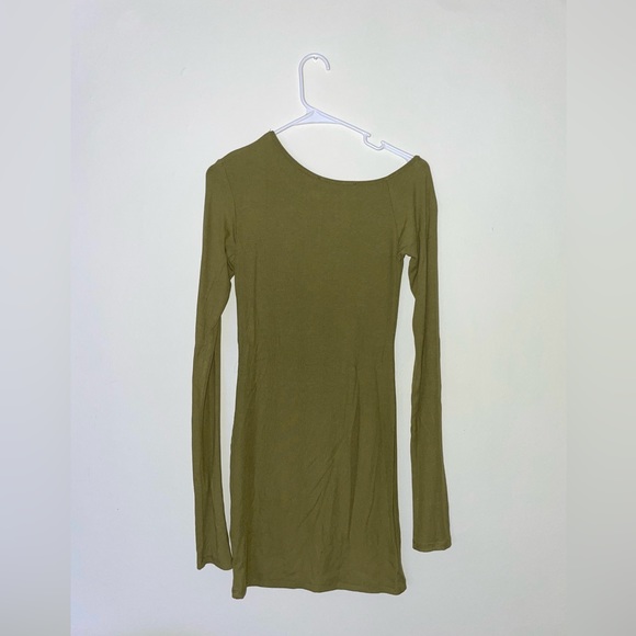 NWT**never worn* Lioness olive green knit body con mini dress long sleeve size M - Picture 5 of 8